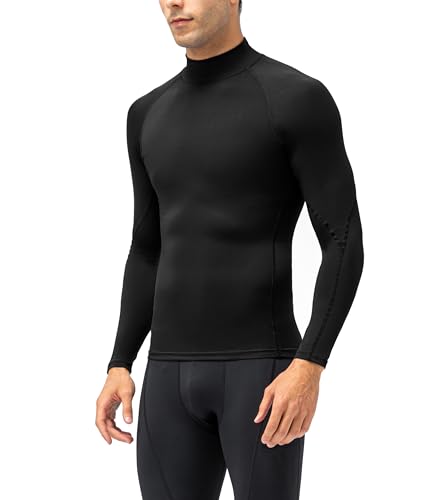 Men's Athletic Compression Shirts Long Sleeve Workout T-Shirt Mock Turtleneck Base Layer Undershirt Tops2