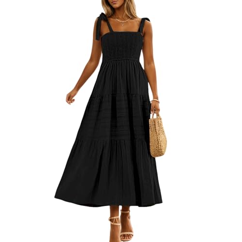 Robe maxi d'été en mousseline de soie à bretelles spaghetti pour femme