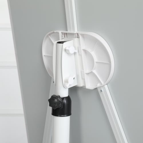 Magnetisches Whiteboard 90x60 cm – Höhenverstellbares Whiteboard auf Rollen mit Glasoberfläche, magnetisch – Mobiles Whiteboard für Büro, Homeoffice, Schule – inkl. Marker, Magnete, Radierer