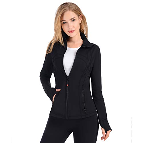 qualidyne Yoga Jacket Run Jacket Women Lightweight Athletic Workout Full Zip Running Track