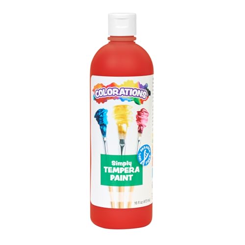 Colorations Paraben-Free Tempera Paint for Kids Red 16 oz Bottle
