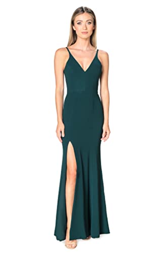 Image of Iris Spaghetti Strap Plunging Long Dress