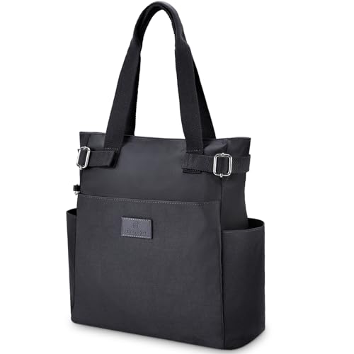 ISEYOU Borsa Tracolla Donna Grande, Tote Bag con Cerniera, Borse Donna a Mano in Nylon Leggero, Tessuto Oxford Impermeabile Shopper con Tasche Multiple, per Shopping Viaggi Lavoro Università