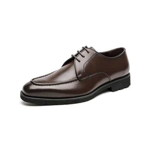 Leather Shoes Men's Men's Shoes Genuine Leather Formal Wear Business Men's Leather Derby Shoes(Lightbrown,44)