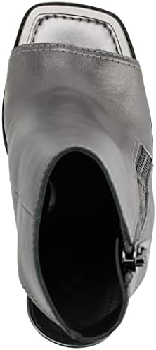 DKNY Women's Open Toe Metallic Heeled Sandal Bootie Fashion Boot, DK GUNMETA, 9 | Image 3