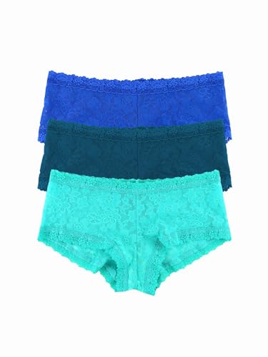 Image of hanky panky - Daily Lace Boyshorts | Women's Underwear, Soft Stretch Fit Panties, Cotton Blend | Sizes (XS-XL), 3 pack