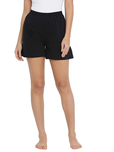 Image of Clovia Women's Boxer Shorts in Black - Cotton Rich