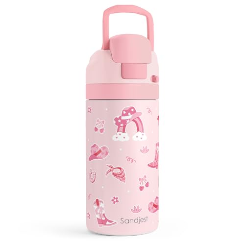Image of CowGirls Kids Insulated Stainless Steel Water Bottle 16 Oz, Travel Tumbler for School, Sports for Girls, Birthday, Back To School