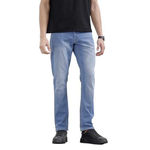 Image of WROGN Men's Cotton Stretch Jeans | Solid | Slim Fit | Mid Rise