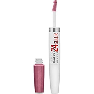 Maybelline Super Stay 24, 2-Step Liquid Lipstick Makeup, Long Lasting Highly Pigmented Color with Moisturizing Balm, Perpetual Plum, Purple, 1 Count