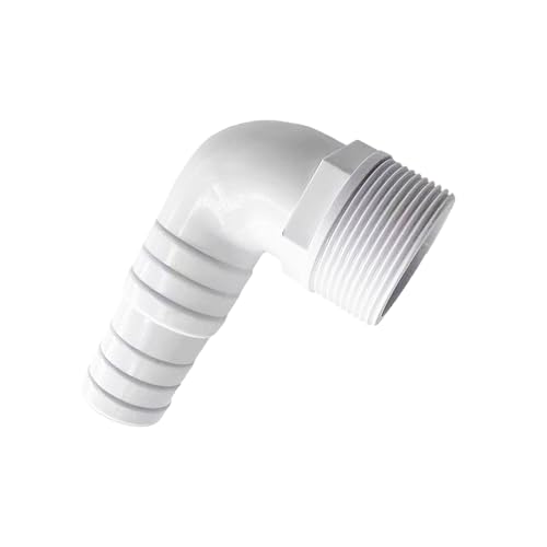 NUHFUFA 1 x 3,8 cm 90 Grad Widerhaken-Poolschlauch-Adapter, kompatibel mit Hayward SPX1105Z3/SPX1105Z4/SPX1091Z7 Anschluss für oberirdische Poolpumpe, Filter, Skimmer