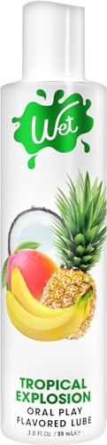 Wet Tropical Explosion Premium Flavored Edible Lube for Men, Women and Couples | Long-Lasting, Condom Safe, Sugar Free, 3 fl oz