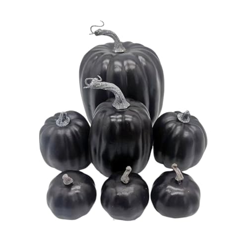 Zcargel Foam Pumpkin Props 7PCS Artificial Pumpkins Vegetable Pumpkin Model Halloween Pumpkin Ornament Simulation Pumpkin Ornament for Thanksgiving Halloween Kitchen Home Decoration