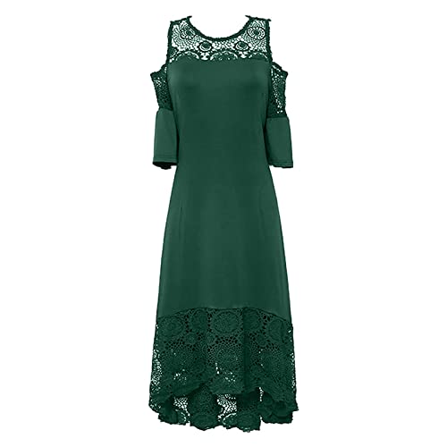 Mobctg White Wedding Dresses For Bride, Fashion Women's Lace Stitching Ruffle Short-Sleeved Strapless Sheath Dress Dress Dress Women Plus Size 20W Plus Size Summer Cocktail Dresses (3Xl, Green) #TOP4