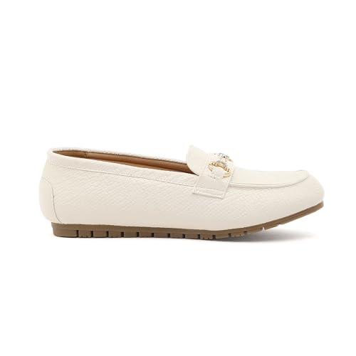 Image of Women's Wide Loafers Casual Slip on Flat Shoes Women's Comfort Penny Loafers with Arch Support Women Dressy Moccasins