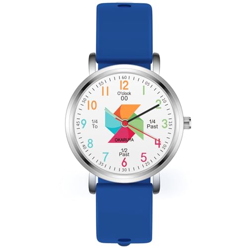 Kids Watch Analog Waterproof, Pinwheel Learning Watch for Kids 8-12, Teacher Watches for Boys Ages 5-7 6-8, Easy to Read Educational Girls Watches