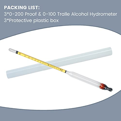 Pokiphip LIQUOR HYDROMETER Alcohol 0-200 Proof And Tralle Accurate Alcohol Proof Tester thumb #2