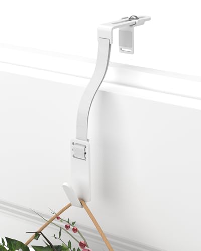 MDCASA Türhaken, weiß I Türkranzhalter Außentür I Beidseitig verwendbarer Türhaken zum Einhängen I verstellbarer Haken zum Einhängen