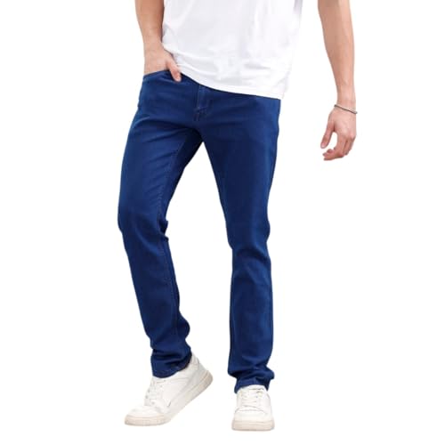 Image of WROGN Men's Cotton Stretch Jeans | Solid | Slim Fit | Mid Rise