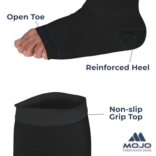 Mojo Toeless Compression Socks for Women and Men 20-30 mmHg Open Toe - AB211