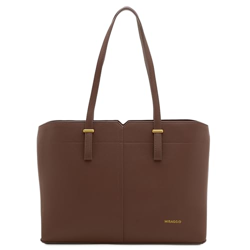 Image of Miraggio Isadora 13 Inch Laptop Tote Bag For Women Office Use | Office Tote Bag With Padded Laptop Sleeve And Zipper Closure | Stylish Totes