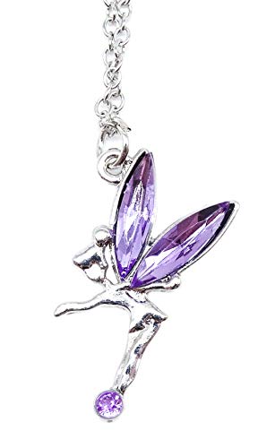 Preisvergleich Produktbild irresistible1 niedliche niedliche Tinkerbell Fairy Halskette Anhänger mit farbigen Kristallen und Einer Silberkette in Lila