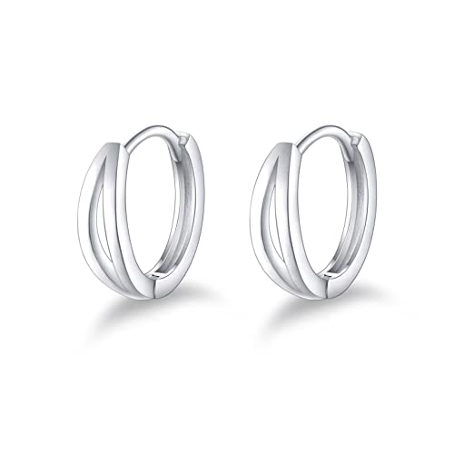 Orecchini a Cerchio Piccoli Per Donna, Orecchini Donna Argento 925, Orecchini Cerchio Piccoli Ipoallergenici,Orecchini Donna Cerchio- Regali Compleanno Regalo Mamma(13mm)