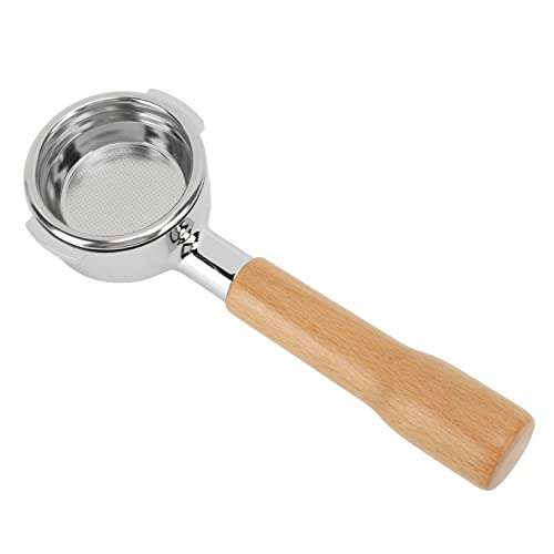 Changor Portafiltros de café de 58 mm, filtro de café sin fondo, mango de madera extraíble resistente a la corrosión para la oficina (C1 haya)