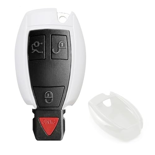 Coque de clé pour Mercedes Benz blanc brillant iJDMTOY boîtier télécommande