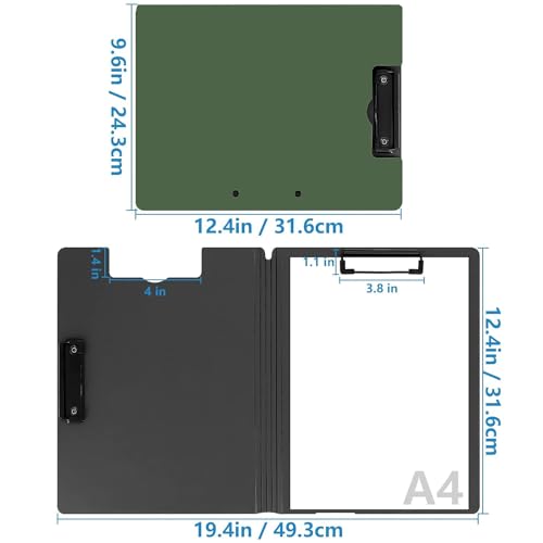 DARKNESS File Cover Folder Clipboard, Profile Clip File Folder, 360 Degree Flip Writing Pad, PP File Clipboard for A4 and Letter Size Business, Office, School Papers (FLIP CLIPBOARD)