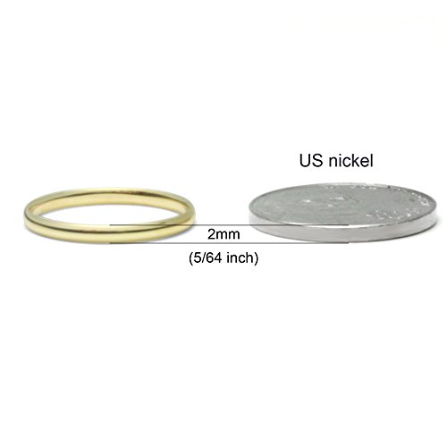 10K White/Yellow/Rose Gold 2MM Round Dome Wedding Band Ring2