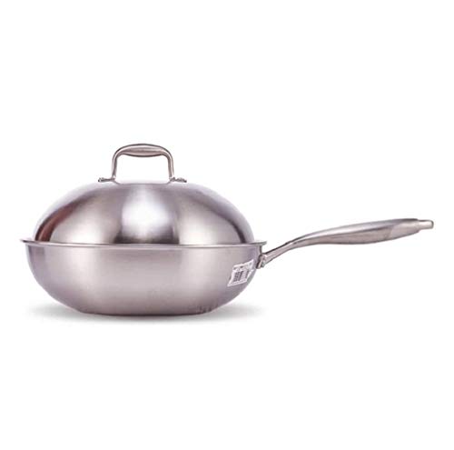 Wok con tapa 32 cm acero inoxidable antiadherente miniatura 1