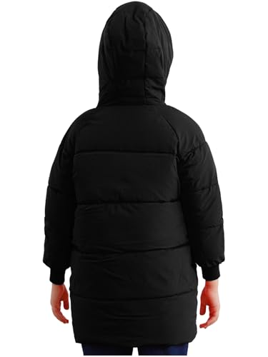Unisex Kids Winter Warm Hooded Puffer Coat Girls Casual Padded Jacket with Pockets Long Down Outwear for Skating2