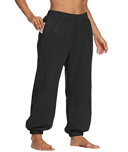 Ausook Womens Sweatpants for Women Joggers for Women High Waist Sweats Jogger Pants Black