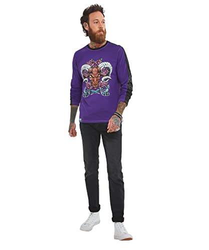 Joe Browns Ram Graphic Sudadera de Manga Larga con Cuello Redondo, Morado (, M para Hombre Cover