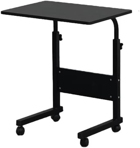 Adjustable Height Rolling Computer Desk, 23.6 x 15.7 in, Black