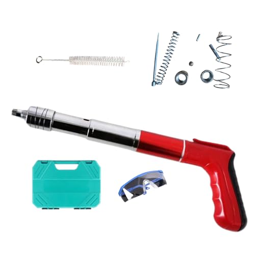 Clavadora neumática de 1,5 a 1,9 cm, acero al carbono, pistola de clavos neumática para montaje en techo, fijación para 16-20 lápices, para bricolaje, sanitario, pared de hormigón eléctrico