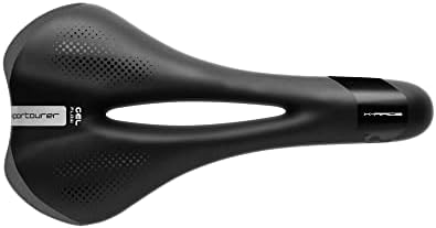 Sportourer X-Race Gel Flow Fec Alloy Saddles, Matt Black/Hi-Viz, Small