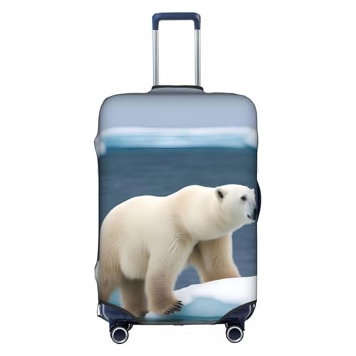 Polar Bear Print Travel Luggage Cover Suitcase Protector With Concealed Zipper Washable Elastic Cloth