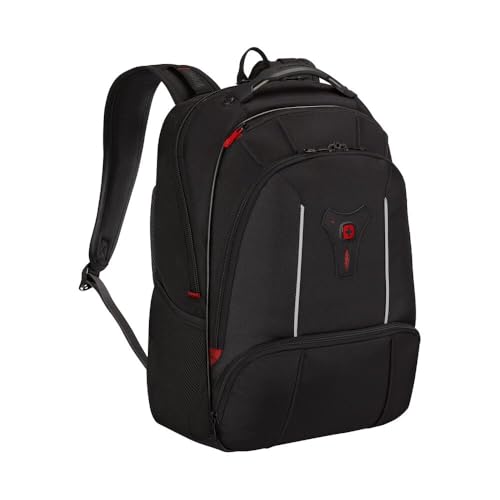WENGER Carbon Sac à Dos pour Ordinateur Portable 17 Pouces, Système d’Organisation, 30 l, Femmes Hommes, Bureau Affaires Uni, Noir, 600637