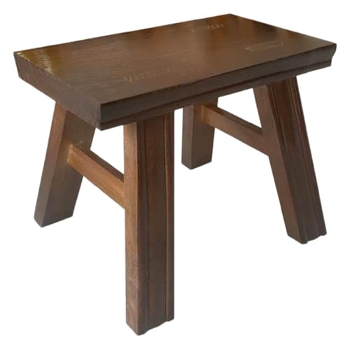 Tabouret en bois rustique rectangulaire compact pour petits espaces - 2