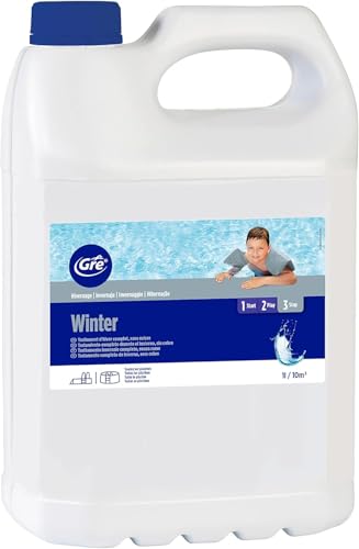 Gre - 76051 Invernante Liquido per Piscine 5L – Trattamento Invernale, Protegge l’Acqua, Previene Alghe e Calcare