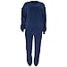 amropi Trainingsanzug Damen Pullover Sweatshirt und Jogginghose Warm Vlies Kleidungsset (Blau,M)
