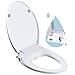 Hibbent Bidet Seat with Separated Self Clean Knob - Dual Nozzles for Rear & Feminine Cleaning - No Electricity Bidet Toilet Seat Sleek Design - On/OFF Metal T Adapter Inclued(Elongated - SC206)