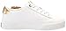 Karl Lagerfeld Paris Women's Georgia Sneaker with Flower Embellishments, Bright White/Gold, 10
