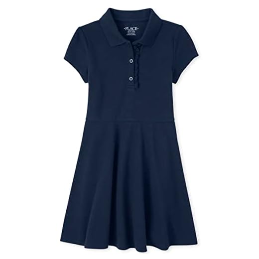 The Children's Place,Short Sleeve Ruffle Polo Dress,Tidal,Medium (7/8)