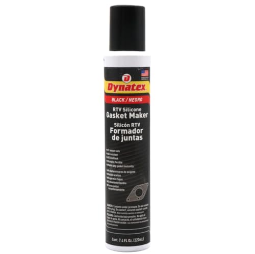 Image of Dynatex Black RTV Silicone Gasket Maker 7.4oz Automatic Can - Oxygen Sensor Safe, OEM Specs, 500F Hi-Temp, Oil /Water Resistant, Made in the USA (Single)