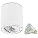 Sweet Led Aufbauleuchten Set 230V IP20 - inkl. GU10 7W LED-Leuchtmittel 3000K Aufbaustrahler schwenkbar Deckenleuchte rund Aufbauspot Aluminium Aufputz Strahler dimmbar Deckenlampe Spot Weiß