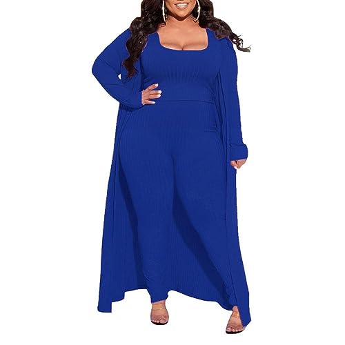 Image of Women's 2 Piece Outfits Set Ribbed Short Sleeve Casual Crop Top Wide Leg Pants Suit Set