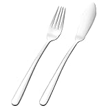 Baluue Edelstahl Fischbesteck Fischmesser Fischgabel Poliert Ergonomisch für Restaurant und Zuhause Hochwertiges Dinnerware Küchenhelfer